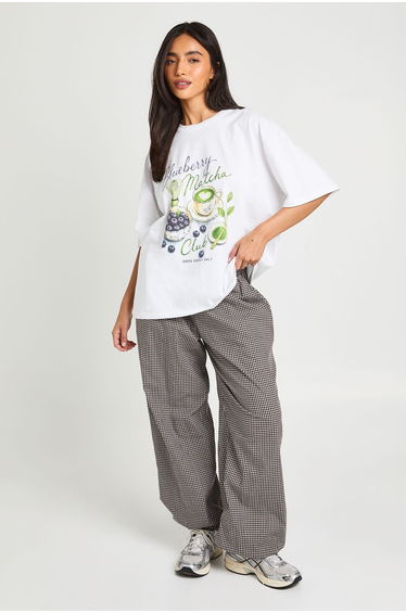 Bluebuerry Matcha Club Printed T-Shirt - white