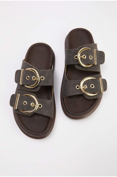 Dark Brown Nubuck Women's Slippers
