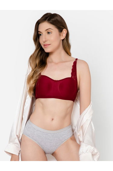 Non-Padded Non-Wired Full Coverage Spacer Cup Balconette T-Shirt Bra
