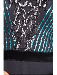 Goddiva Plus Sequin & Mesh Jumpsuit - Emerald Green - 3