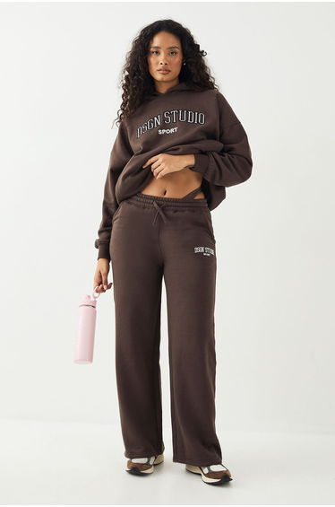 Tall DSGN Studio Applique Straight Leg Jogger - espresso