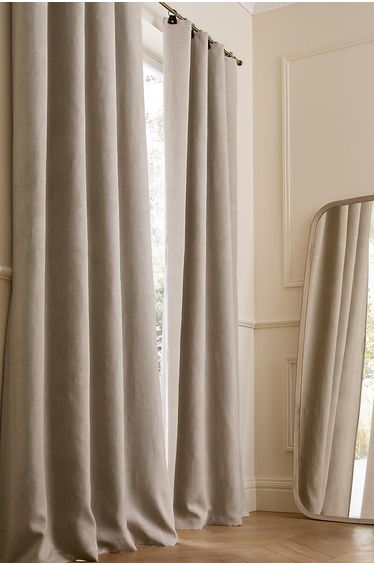 Private Washed Linen Curtain with Leather Tab Top Header