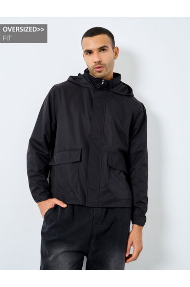 Men Oversized Solid Utility Jackets