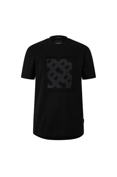 Boss Mens Big Logo Crew Neck Regular T-Shirt - Black