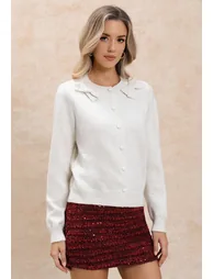 Party-Ready Sequin Beaded Tweed Mini Bud Skirt - 7