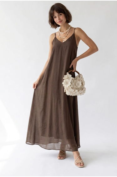 MIXRAY Sleeveless A-line Maxi Dress