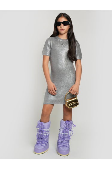 Diesel Girls Knitted Dress in Silver