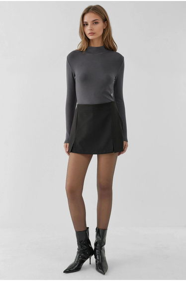High Waist Mini Skorts with Double Slits