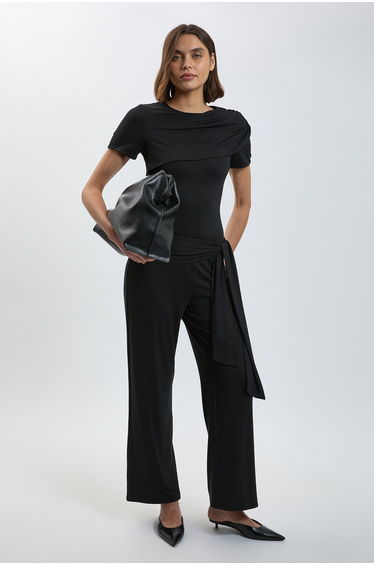 Viscose Jersey Tie Waist Trouser