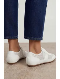 Tracie Faux Leather Mesh Lace Up Trainers - 1