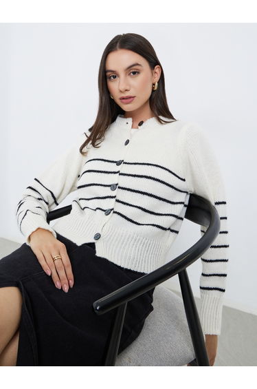 Striped Knit Cardigan