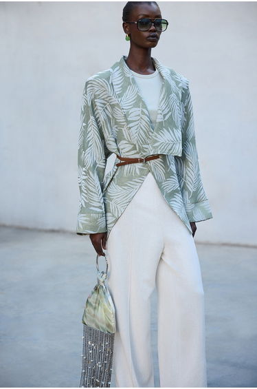 Leather-Belted Jacket