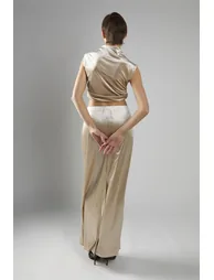 Oyster Velvet Mid-Rise Maxi Skirt - 1