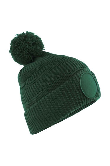 Beechfield Mens Patch Beanie - Bottle Green