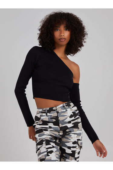 One Shoulder Long Sleeved Top
