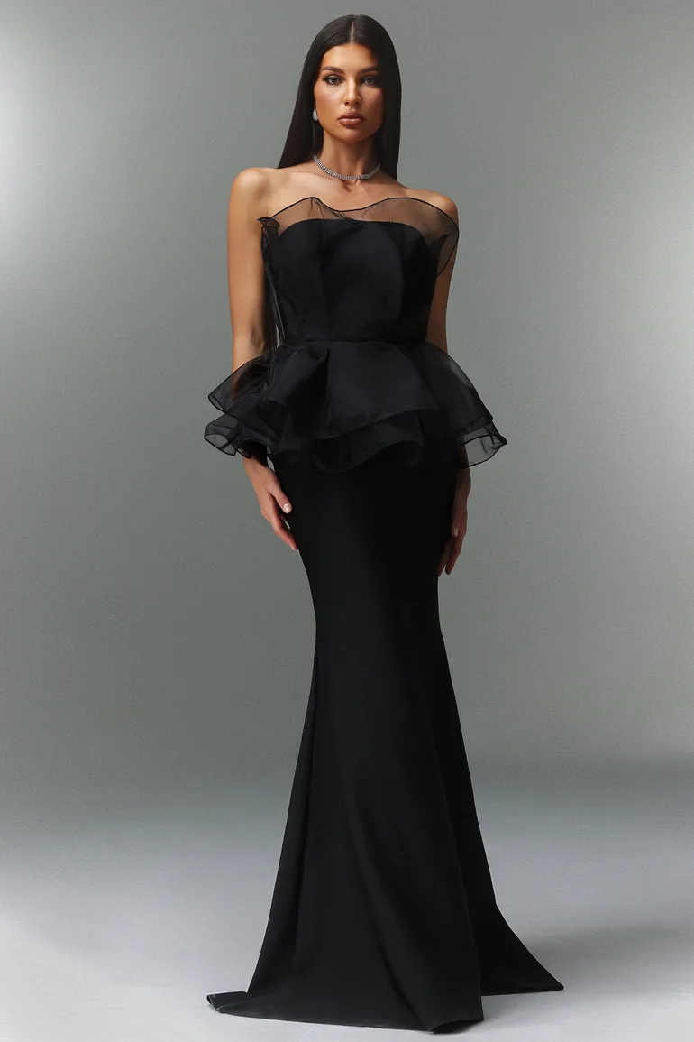 فستان ماكسي بنمط شرائح بذيل السمكة بلا أكمام - 4