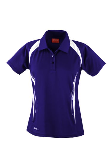 Spiro Womens/Ladies Sports Team Spirit Performance Polo Shirt - Navy/White