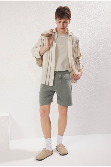 Men's Khaki 100% Modal Summer Shorts & Bermuda
