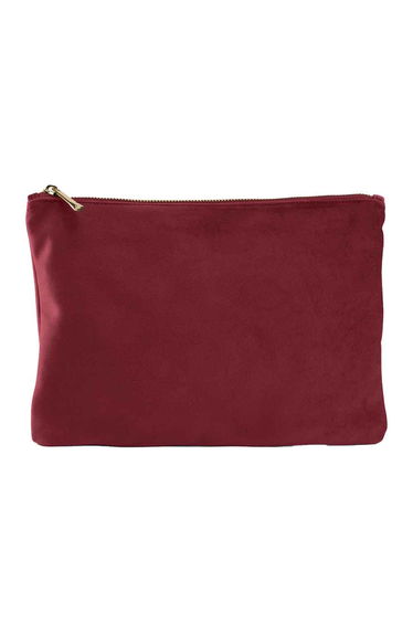 Bagbase Plain Velvet Accessory Bag - Ruby Red