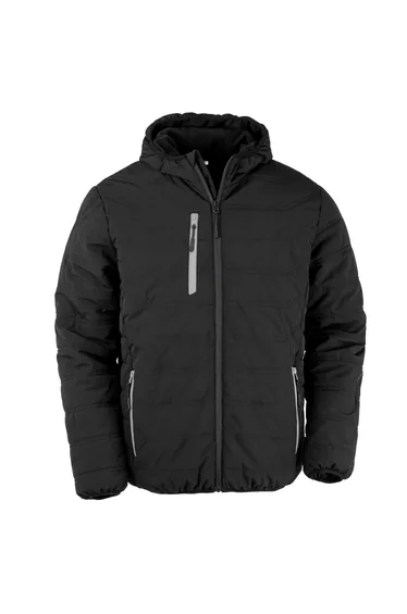 Result Genuine Recycled Mens Compass Padded Jacket - Black/Grey