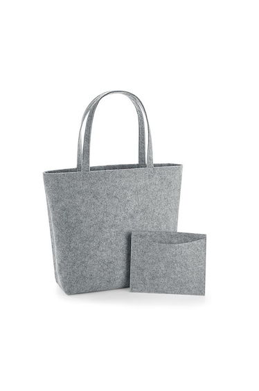 Bagbase Felt Shopper Bag - Grey Melange