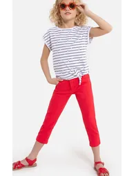 Slim Fit Cropped Trousers in Cotton