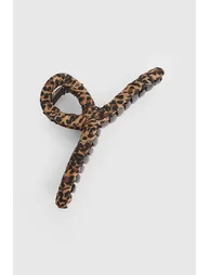 Leopard Print Ruched Claw Clip - leopard - 1