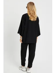 Women's Cress Kimono Suit Black - 7