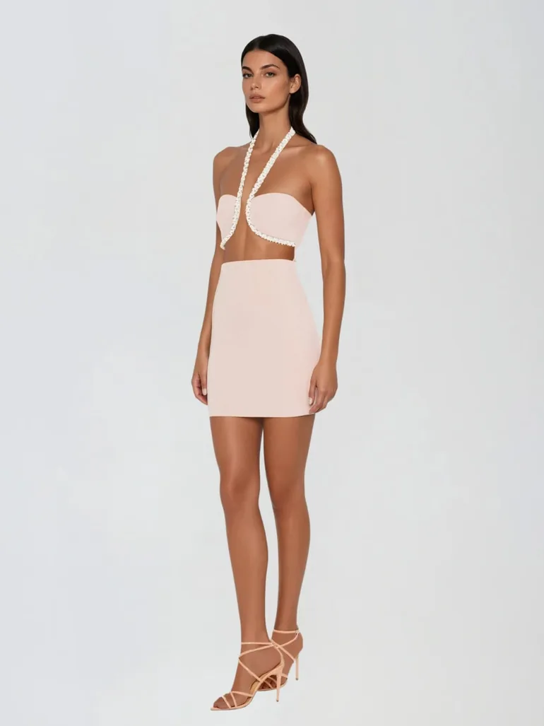 acer mini dress Acer Halterneck Crystal Mini Dress In Pink Mew Mews Pink : Party Dresses : VogaCloset Oman