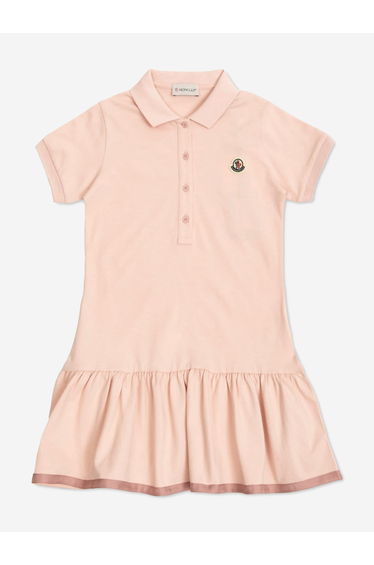 Girls Logo Polo Dress in Pink