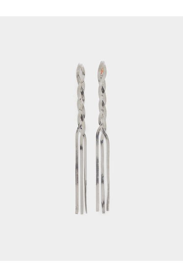 Silver Plait Dangler Earrings