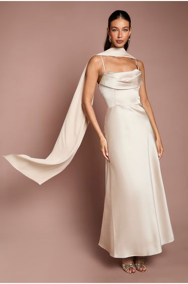 Champagne Satin Scarf
