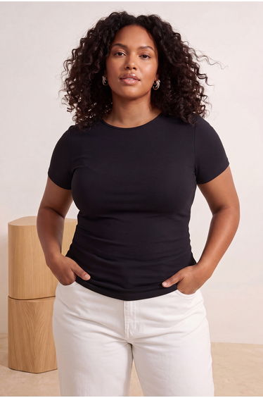 Black Viscose Rib Knit Side Ruched Knitted Oversize Blouse