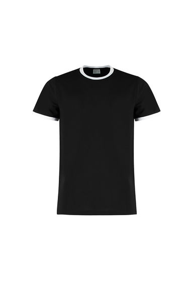 Kustom Kit Mens Fashion Fit Ringer T-Shirt - Black/White