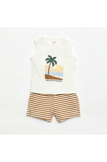 2-Piece Tank Top & Shorts Set WHITE