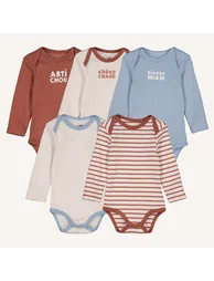 Pack of 5 Bodysuits with Long Sleeves - 1