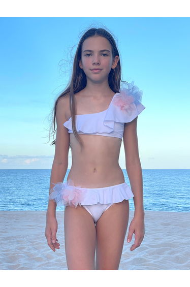 Nessi Byrd Girls Saphira Bikini in White