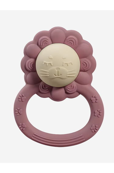 Baby Lion Rattle Teether in Pink