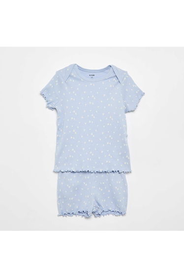 Short Pajama Set - T-shirt + Shorts - 2 Piece BLUE
