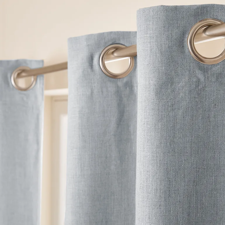 Private Washed Linen Curtain with Eyelet Header - 2
