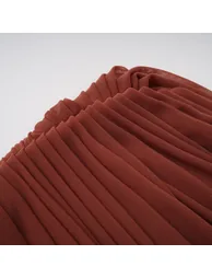 Danaé brown shirred-effect draped maxi dress - 14