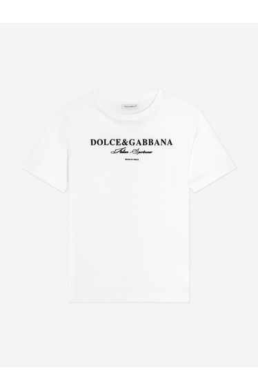 Dolce & Gabbana Boys Flock Logo T-Shirt in White