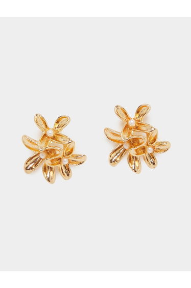 Gold Floral Stud Earrings