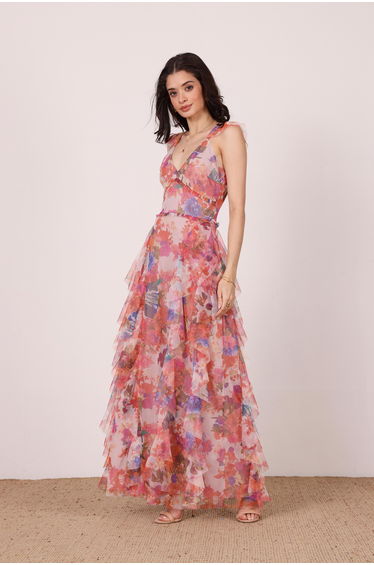 Malin Maxi Dress in Mixed Floral