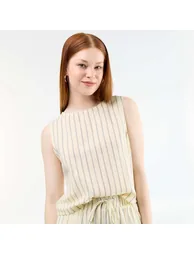 Sleeveless round neck top YELLOW - 3