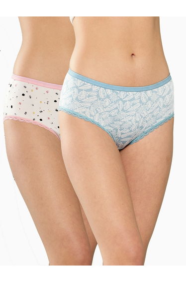 Pack of 2 - Spot and Leaf Print Hipster Briefs