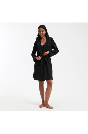 Plain Cotton Jersey Knit Bathrobe