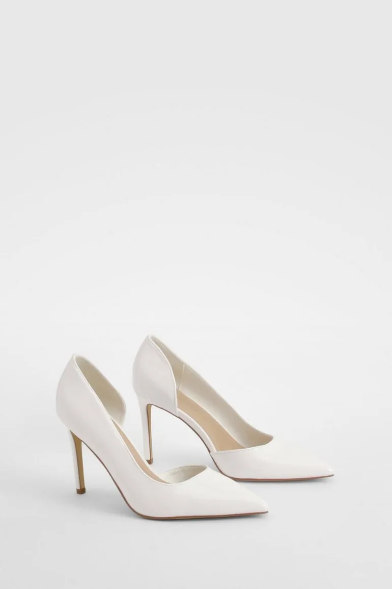 Patent Cut Out Basic Mid Height Court - white