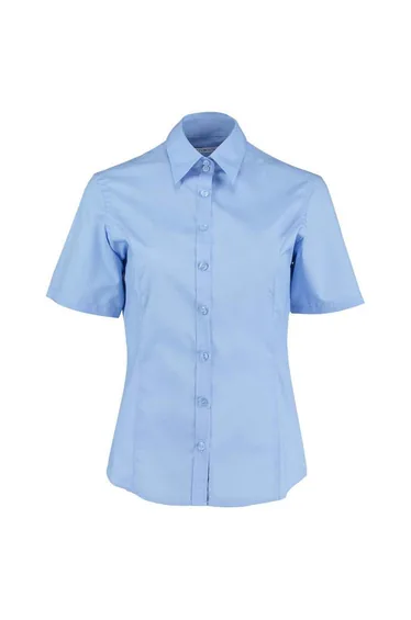 Kustom Kit Womens/Ladies Short Sleeve Business/Work Shirt - Light Blue