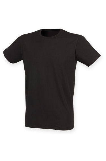 Skinni Fit Men Mens Feel Good Stretch Short Sleeve T-Shirt - Black